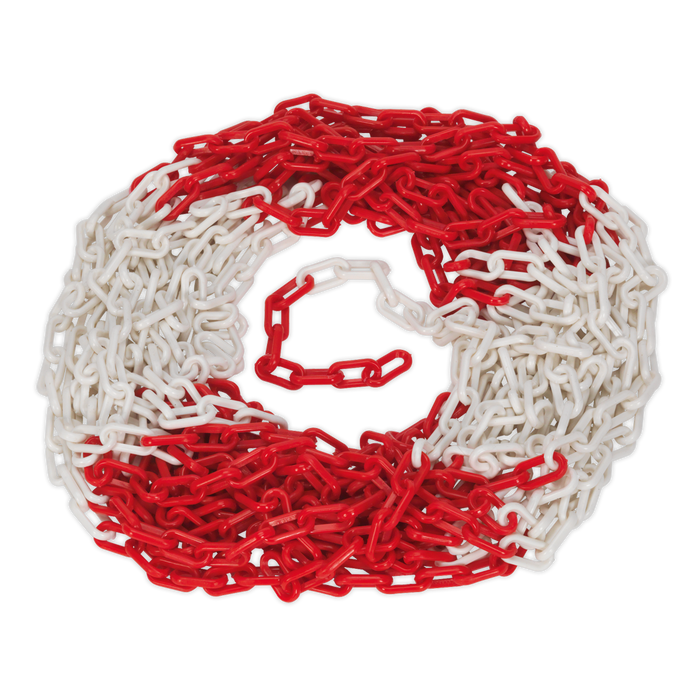 Plastic Chain 25m x 6mm - Red/White | HSC25M