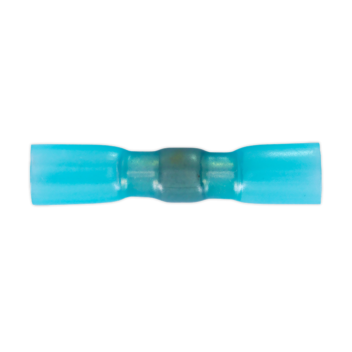 Heat Shrink Butt Connector with Crimp & Solder, Blue - Pack of 25 | HSSB25B