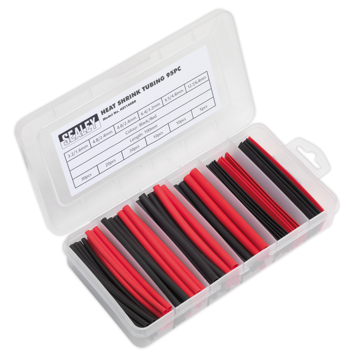 Heat Shrink Tubing Assortment 100mm 95pc - Black & Red | HST100BR