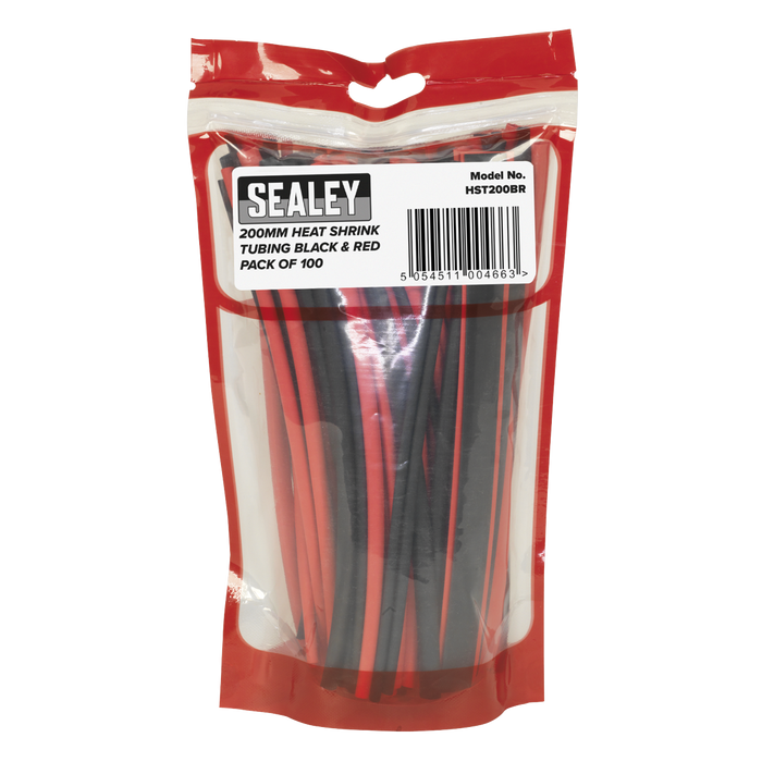 Heat Shrink Tubing 200mm 100pc - Black & Red | HST200BR