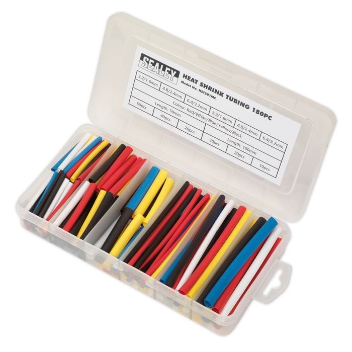 Heat Shrink Tubing Assortment 50 & 100mm 180pc - Mixed Colours | HST501MC