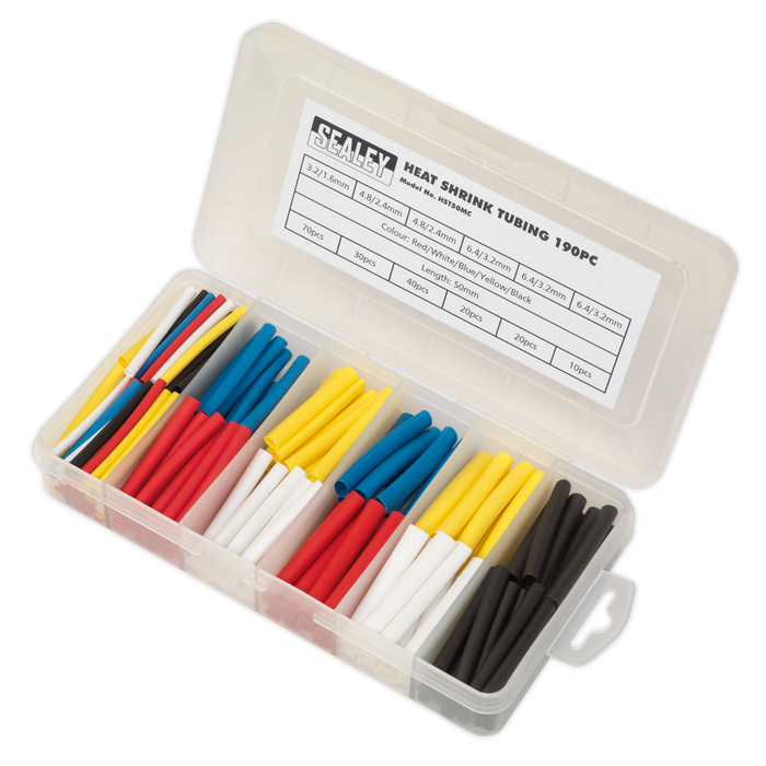 Heat Shrink Tubing Assortment 50mm 190pc - Mixed Colours | HST50MC
