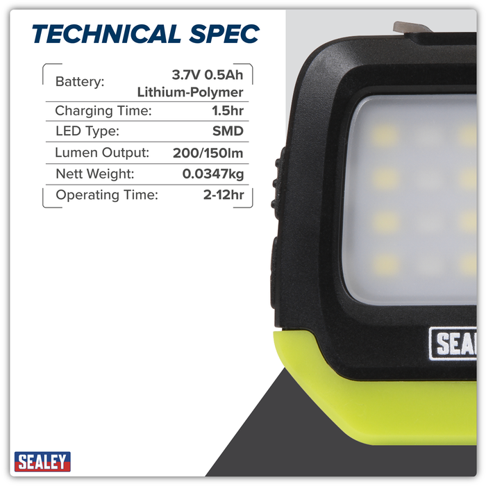 Rechargeable Clip Light with Auto-Sensor 2W & 1.5W SMD LED | HT02LED