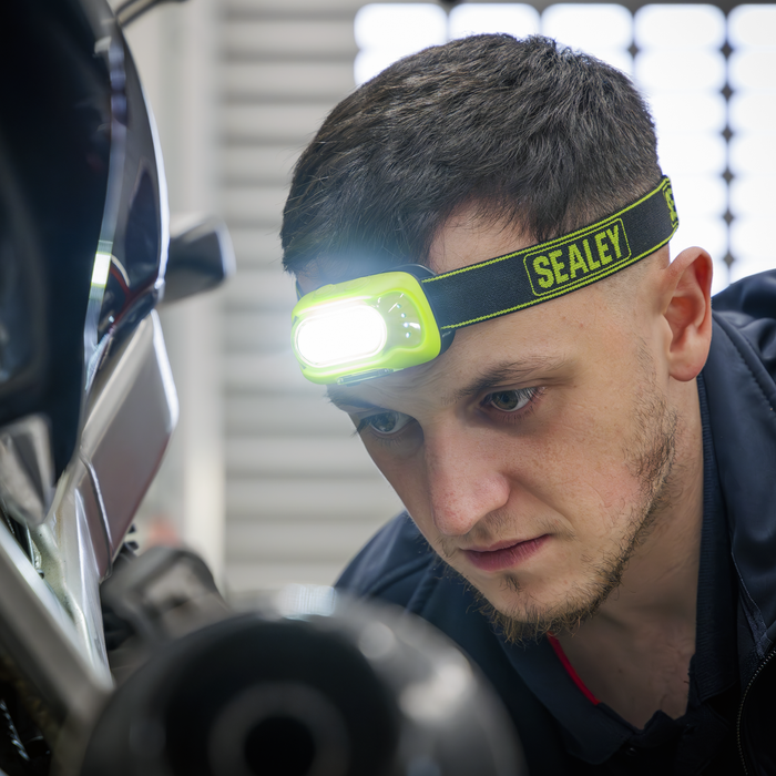 Rechargeable Head Torch with Auto-Sensor 8W COB LED - Green | HT08RG