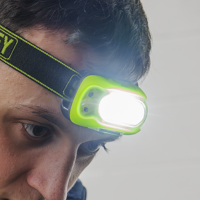 Rechargeable Head Torch with Auto-Sensor 8W COB LED - Green | HT08RG