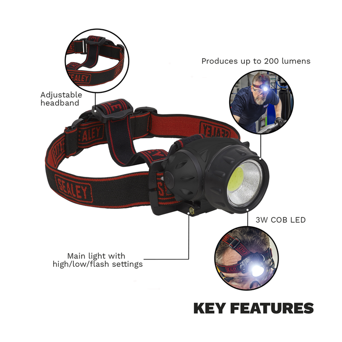 Head Torch 3W COB LED | HT101