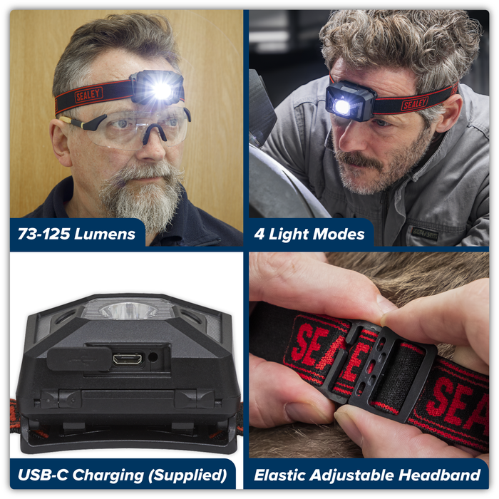 Rechargeable Head Torch with Auto-Sensor 3W SMD LED | HT102R