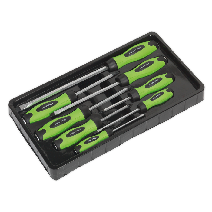 Premier Hammer-Thru Screwdriver Set 8pc - Hi-Vis Green | HV002