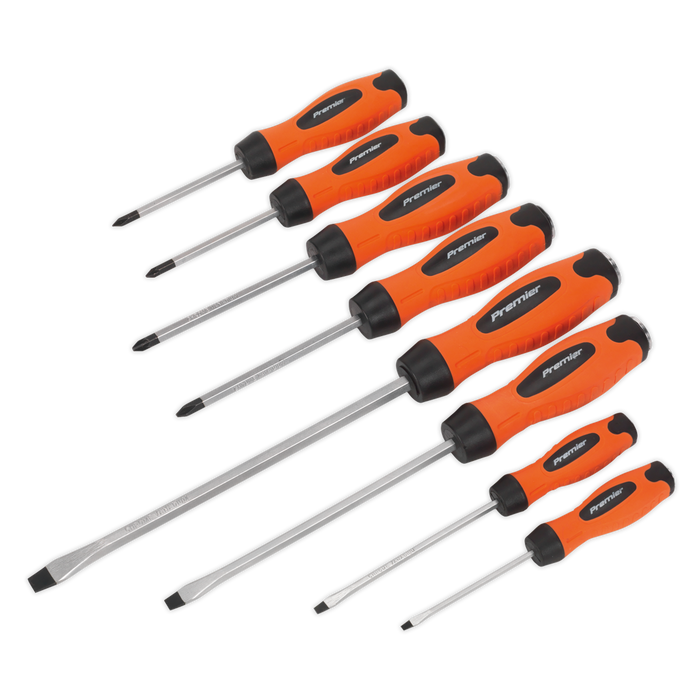 Premier Hammer-Thru Screwdriver Set 8pc - Hi-Vis Orange | HV004