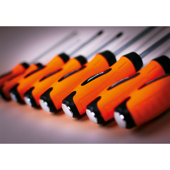 Premier Hammer-Thru Screwdriver Set 8pc - Hi-Vis Orange | HV004