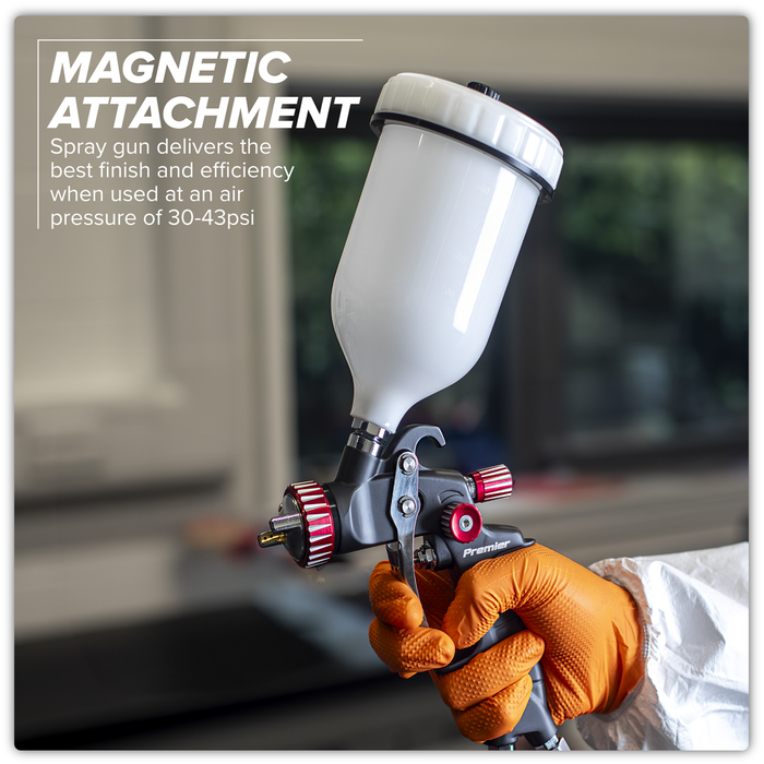 Premier Professional HVLP Gravity Feed Spray Gun 1.3mm Set-Up | HVLP01