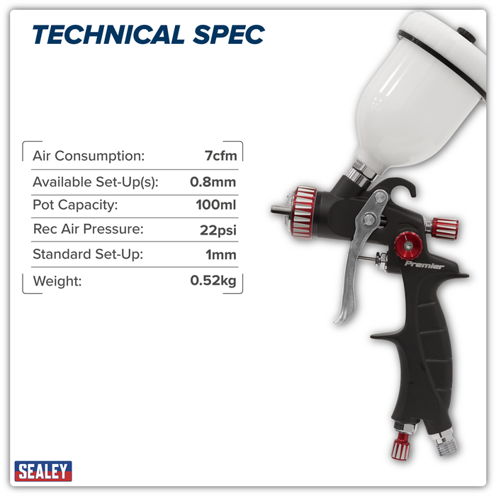 Premier Professional HVLP Gravity Feed Touch-Up Spray Gun 1mm Set-Up | HVLP04