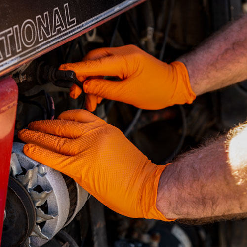 Mercator IDG Ideall Grip Strong Nitrile Gloves Orange | IDG