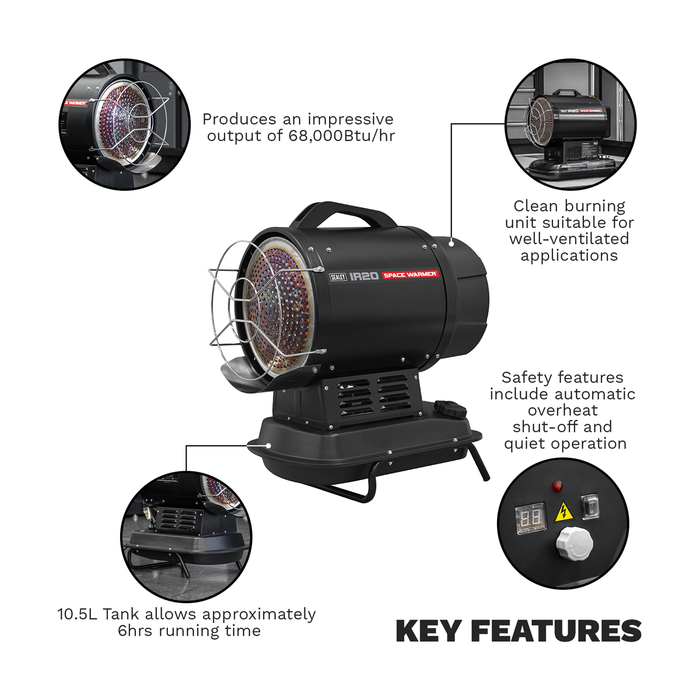 Infrared Space Warmer® Kerosene/Diesel Heater 68,000Btu/hr | IR20