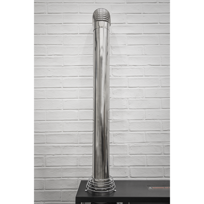 Stainless Steel Exhaust/Flue End Pipe for IR13/IR16 100mm 900mm | IREX1