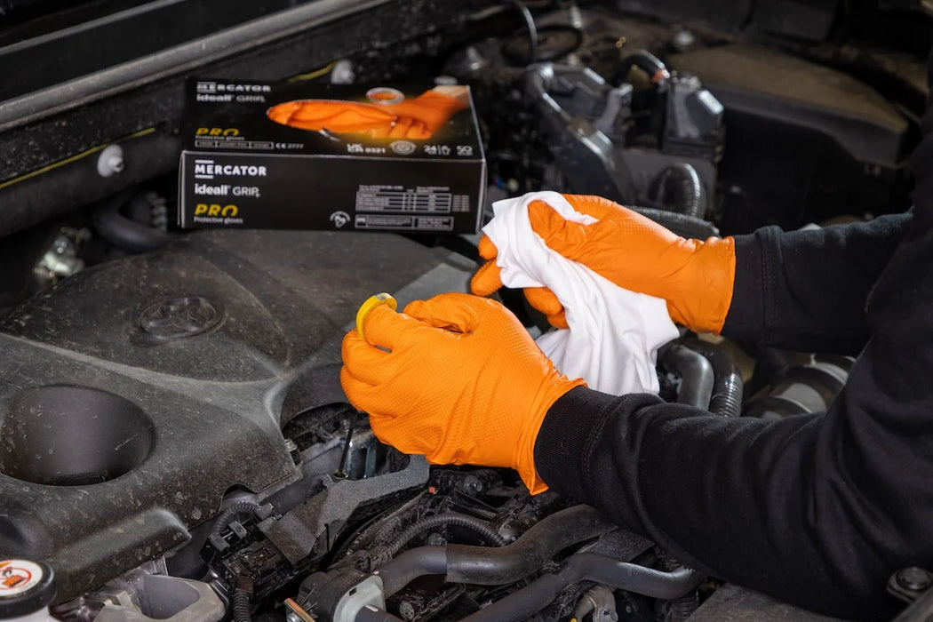 Mercator IDG Ideall Grip Strong Nitrile Gloves Orange | IDG