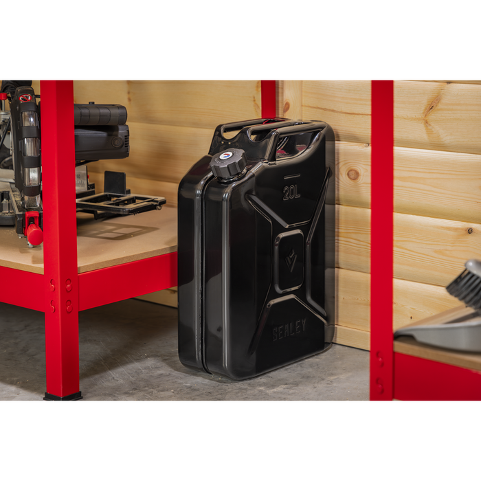Screw Cap Metal Jerry Can 20L - Black | JC20SCB