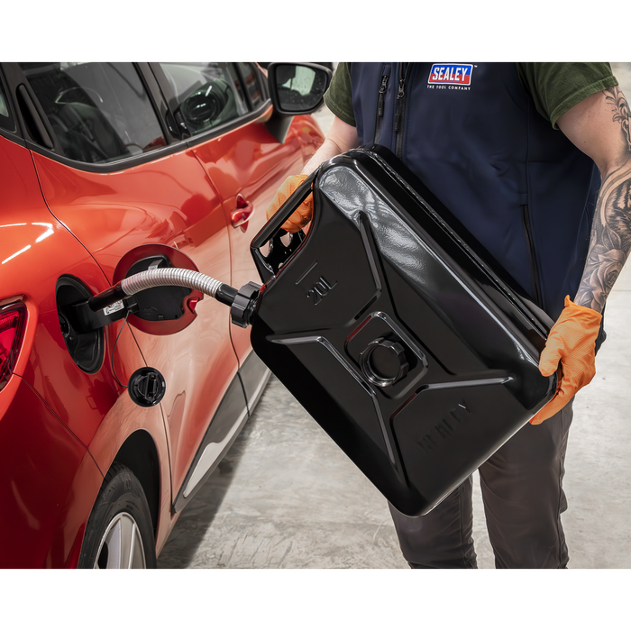 Screw Cap Metal Jerry Can 20L - Black | JC20SCB