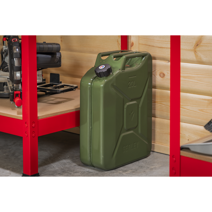 Screw Cap Metal Jerry Can 20L - Green | JC20SCG