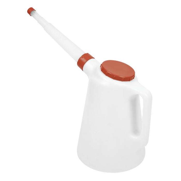Oil Container with Flexible Spout 5L - Red Lid | JDL5R