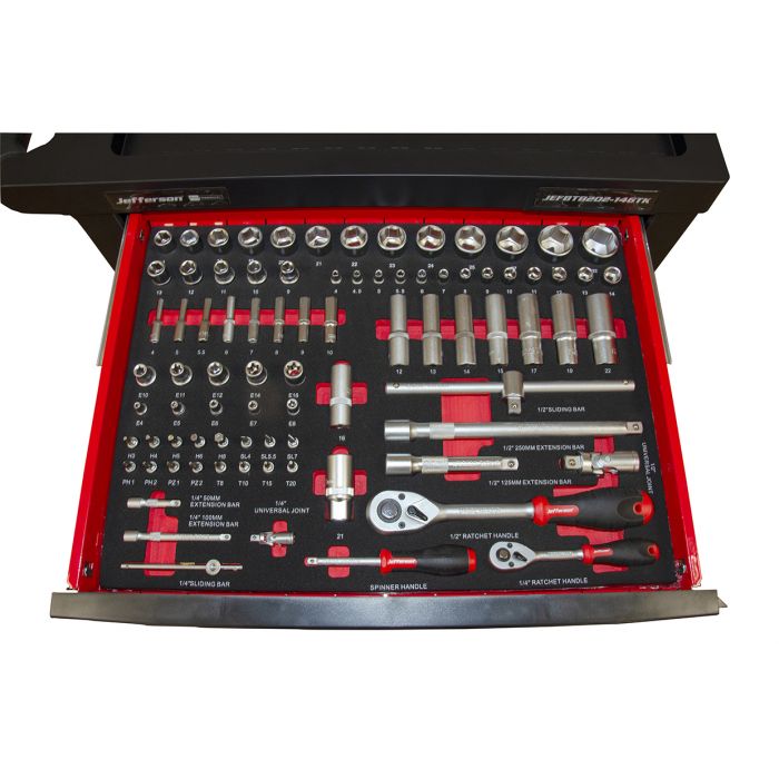 Jefferson Professional 7 Drawer Tool Chest With Tools (146 Tools Included) | JEFTB202-146TK