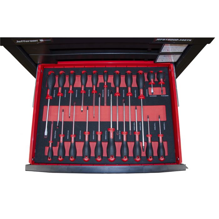 Jefferson Professional 7 Drawer Tool Chest With Tools (146 Tools Included) | JEFTB202-146TK