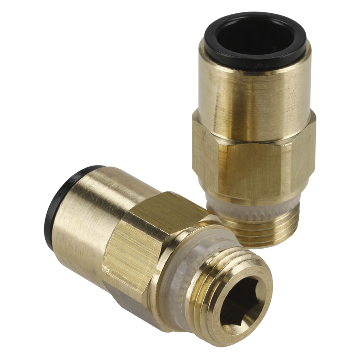 John Guest® Brass SuperThread Straight Adaptor 12mm x 3/8"BSP - Pack of 2 | JGBC1238