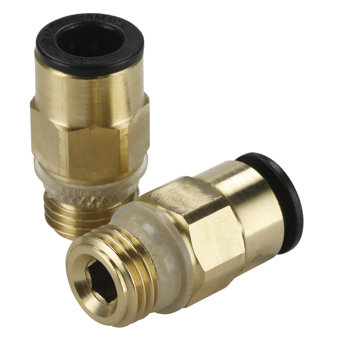 John Guest® Brass SuperThread Straight Adaptor 8mm x 1/4"BSP - Pack of 2 | JGBC814