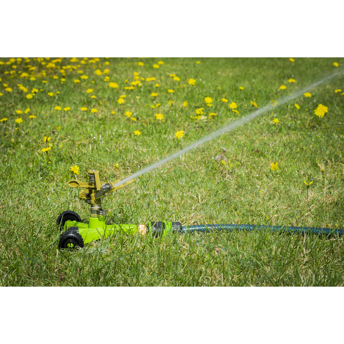 Pulsating Sprinkler with Metal Wheeled Base | JS2034