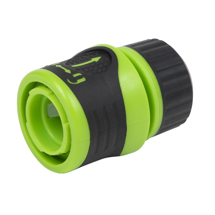 Soft-Touch Hose Connector With Water Stop & Lock 1/2"-5/8" | JS3051