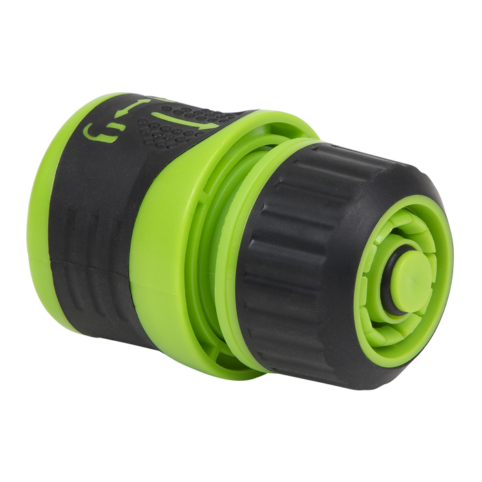 Soft-Touch Hose Connector With Water Stop & Lock 1/2"-5/8" | JS3051