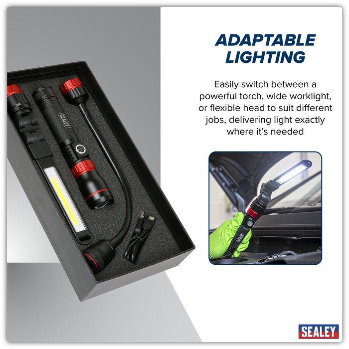 Rechargeable 3-in-1 Inspection Light 5W COB & 10W SMD LED | LED0131R