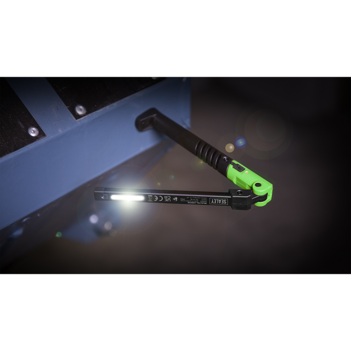 Rechargeable Slim Folding Pocket Light 2 COB & 1 SMD LED - Green | LED01G