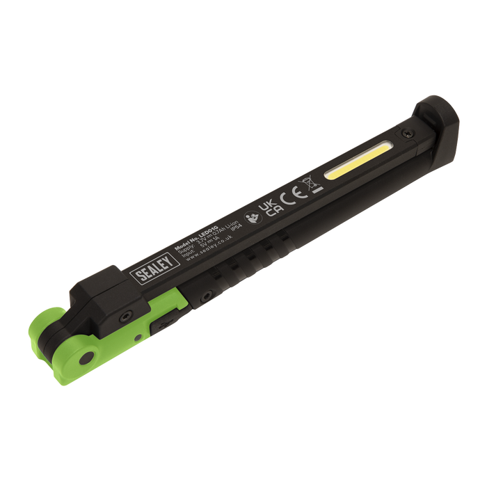 Rechargeable Slim Folding Pocket Light 2 COB & 1 SMD LED - Green | LED01G