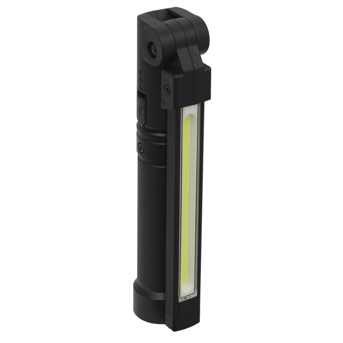 Rechargeable Aluminium Folding Pocket Light 2 COB & 1 SMD LED | LED02G