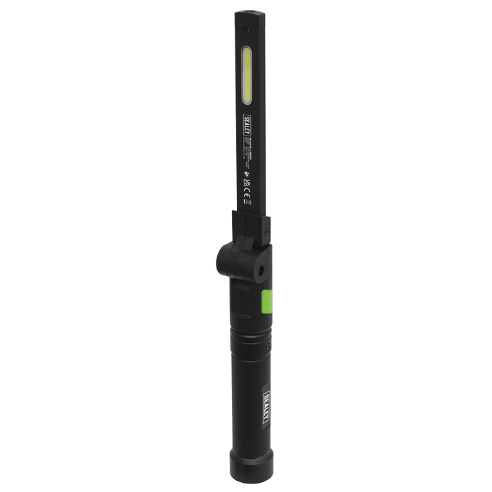Rechargeable Aluminium Folding Pocket Light 2 COB & 1 SMD LED | LED02G