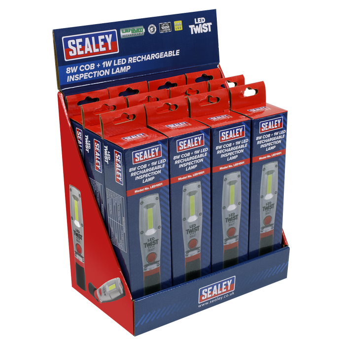 LED Twist® Rechargeable Inspection Light 8W - Display Box of 12 | LED1001DB