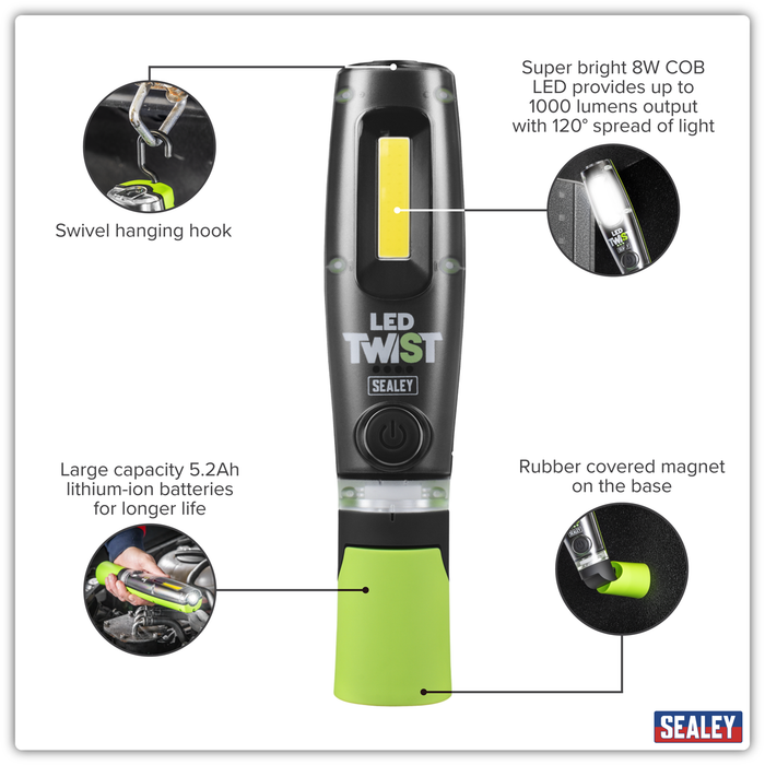 LED Twist® Rechargeable Inspection Light 8W COB & 1W SMD | LED1001G