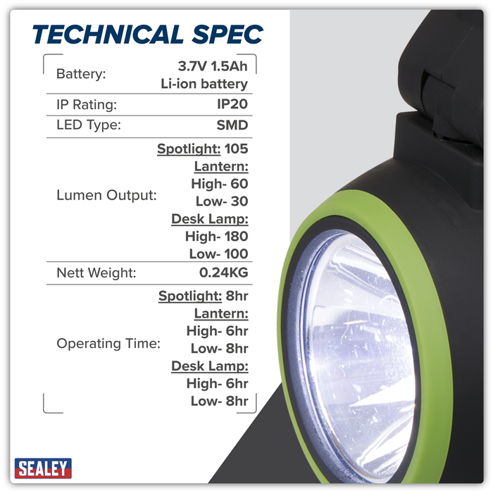 Rechargeable 3-in-1 Spotlight 3W SMD LED | LED140