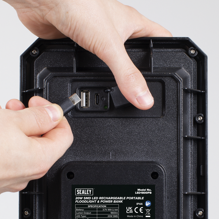 Rechargeable Portable Floodlight & Power Bank 20W SMD LED | LED1800PB