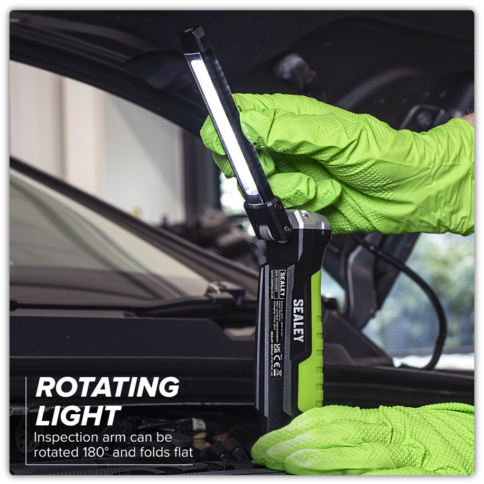 Rechargeable Slim Folding Inspection Light 6W COB LED & 1W SMD LED Lithium-ion | LED186