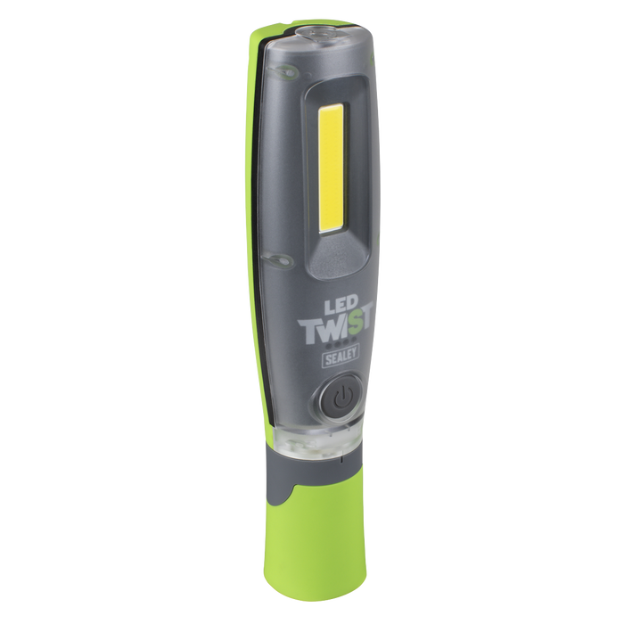 LED Twist® Rechargeable Inspection Light 16W COB & 1W SMD LED, Green - Display Box of 12 | LED2001GDB