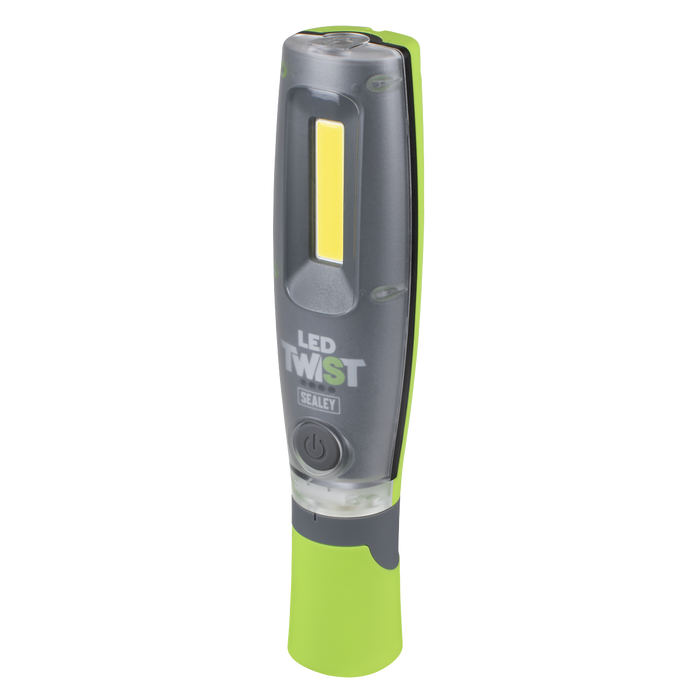 LED Twist® Rechargeable Inspection Light 16W COB & 1W SMD LED, Green - Display Box of 12 | LED2001GDB