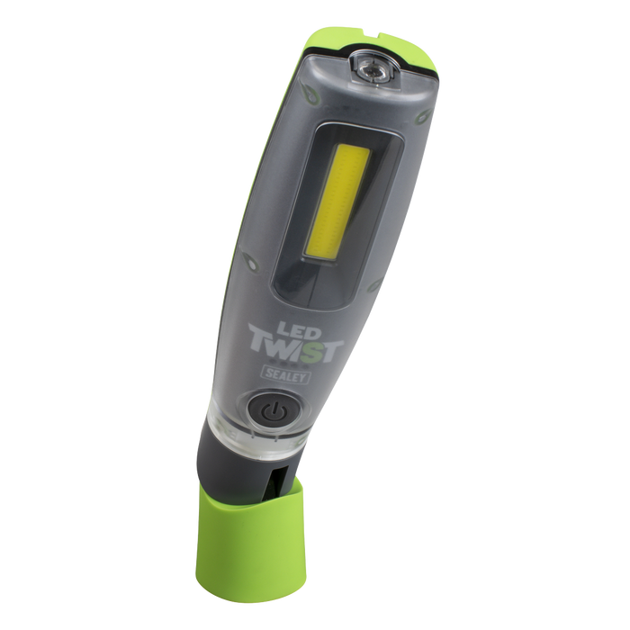 LED Twist® Rechargeable Inspection Light 16W COB & 1W SMD LED, Green - Display Box of 12 | LED2001GDB