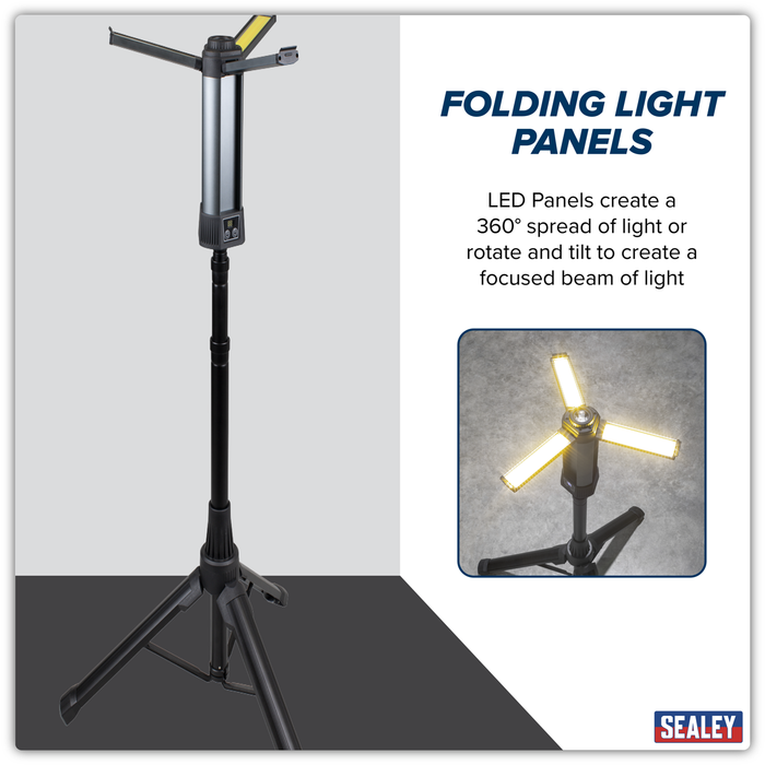 Rechargeable Flexible Floodlight with Tripod 24W COB LED & 5W SMD LED | LED240