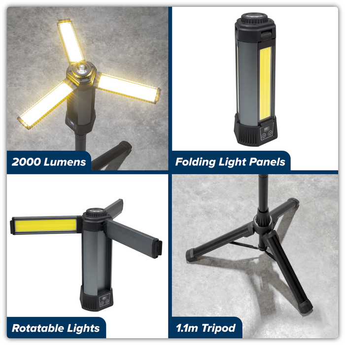 Rechargeable Flexible Floodlight with Tripod 24W COB LED & 5W SMD LED | LED240