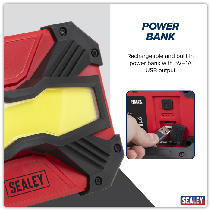 Rechargeable Portable Floodlight & Power Bank 30W COB LED | LED3000