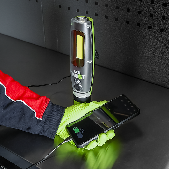 Rechargeable LED Twist® Inspection Light 20W COB + 3W SMD, 3000lm, Magnetic Base & Power Bank | LED3001G