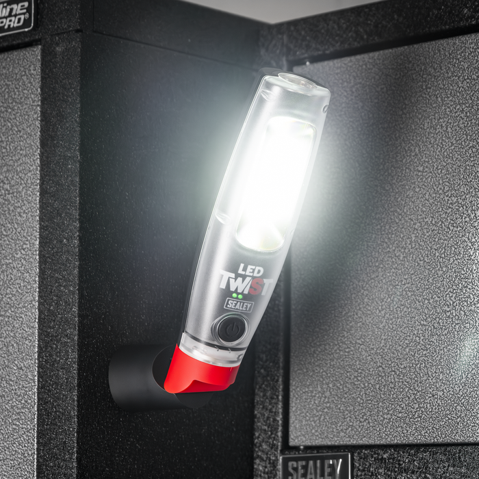 Rechargeable LED Twist® Inspection Light 20W COB & 3W SMD, 3000lm, Magnetic Base & Power Bank | LED3001