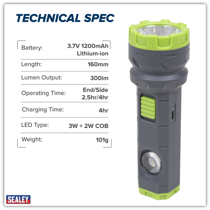 Dual Mode Hand Torch 3W & 2W COB LED | LED302
